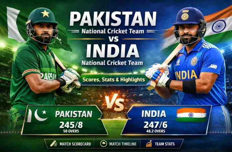 India National Cricket Team vs Pakistan National Cricket Team match scorecard