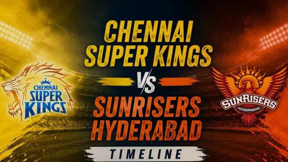 chennai super kings vs sunrisers hyderabad timeline